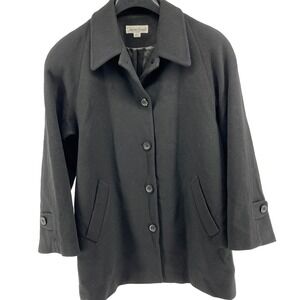 Vintage Jonathan Michaels Jacket Women's 16 Black Lambswool Lined Classic